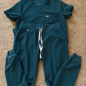 Figs Joggers and V Neck Top